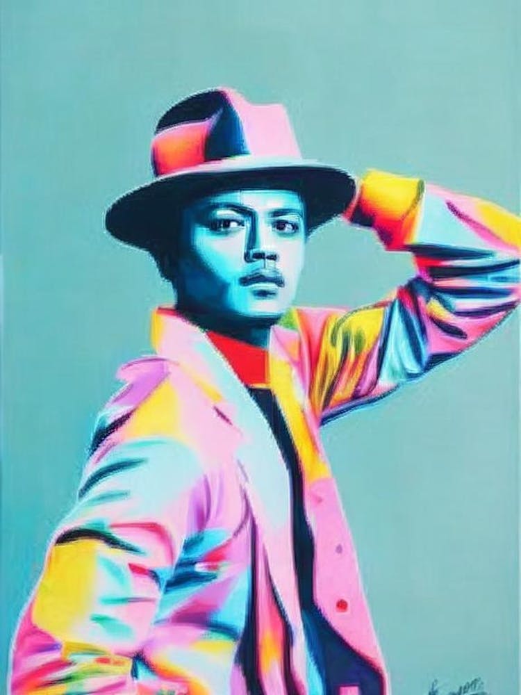 Bruno Mars Colourful Illustration