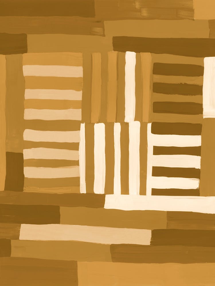 Painted Color Block Grid In Mustard