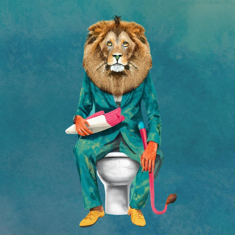 Lion On Toilet