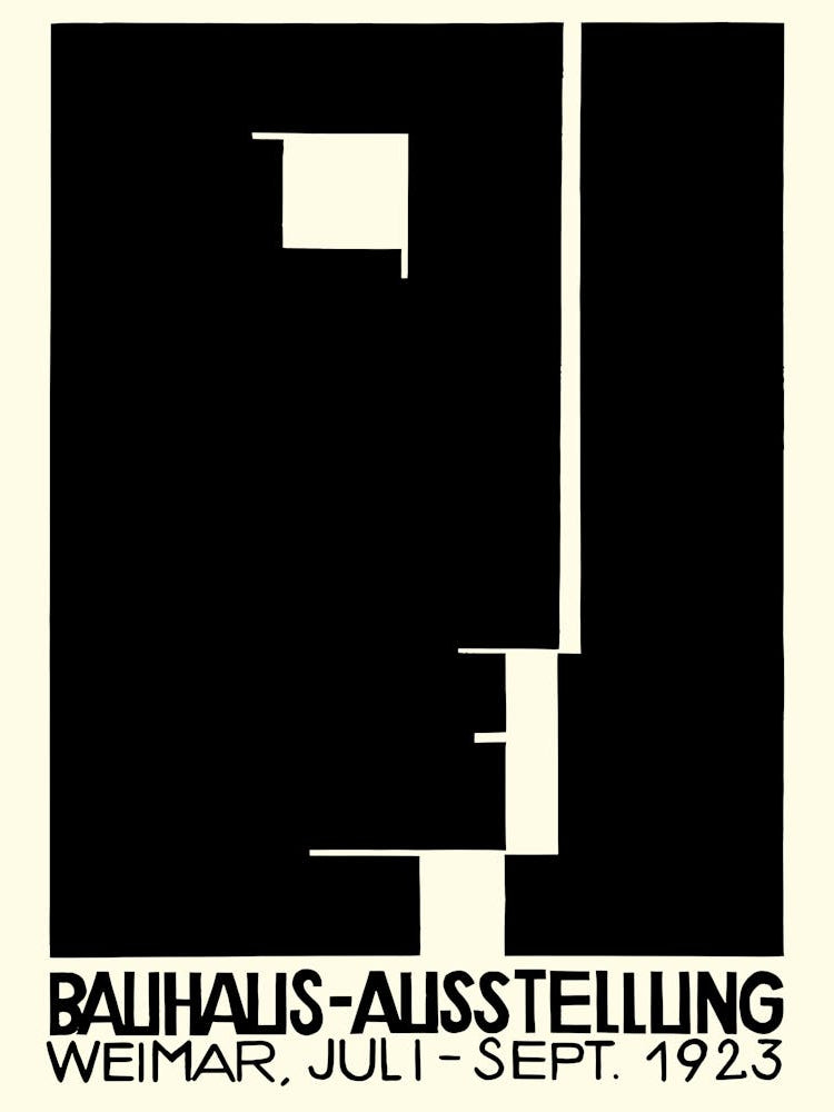 Bauhaus Ausstellung 1923 - Black and White Geometric Design - Bauhaus typography poster