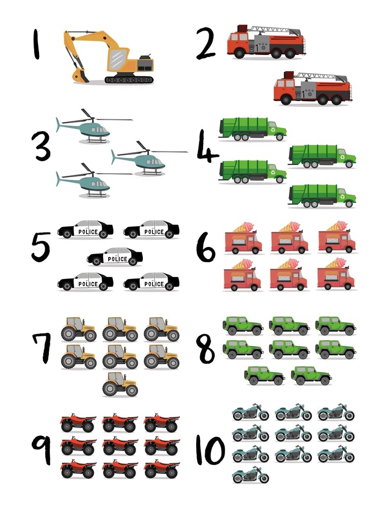 Transport Cars Numbers