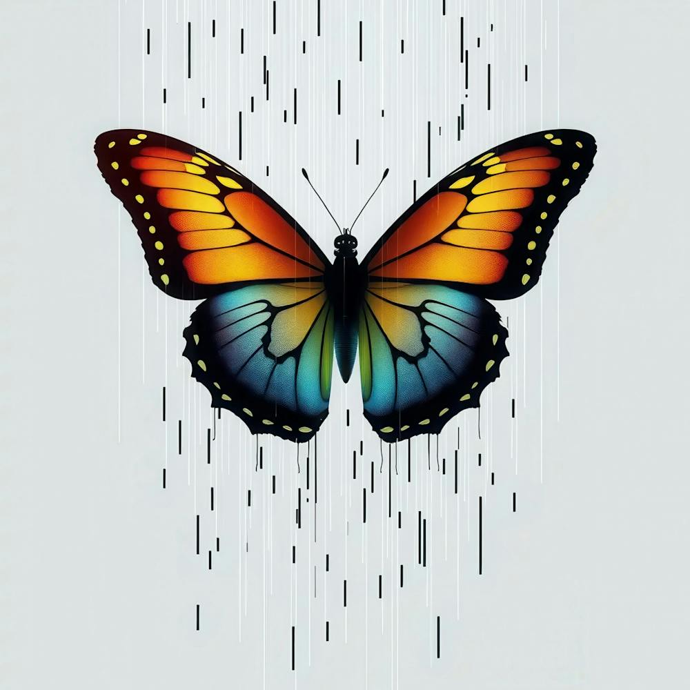 Butterfly In Rain