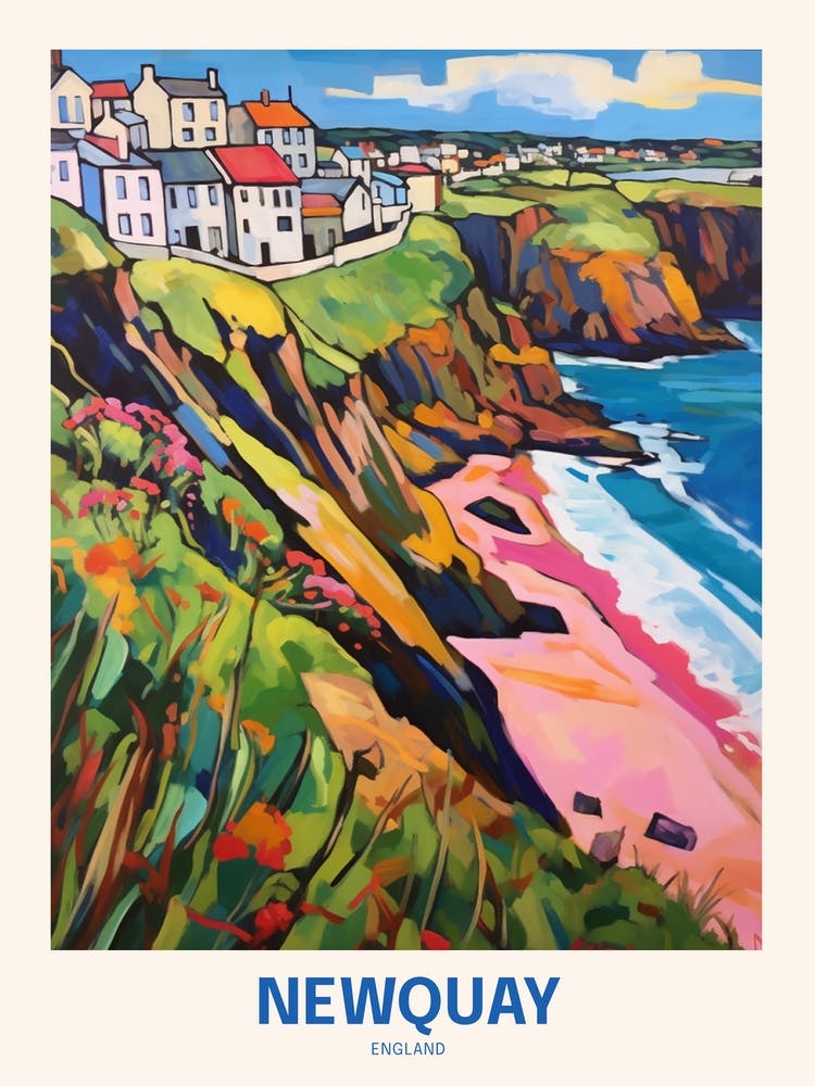 Newquay England 6 Uk Travel Poster