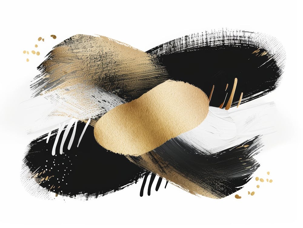 Abstract Black And Gold Painting 87
