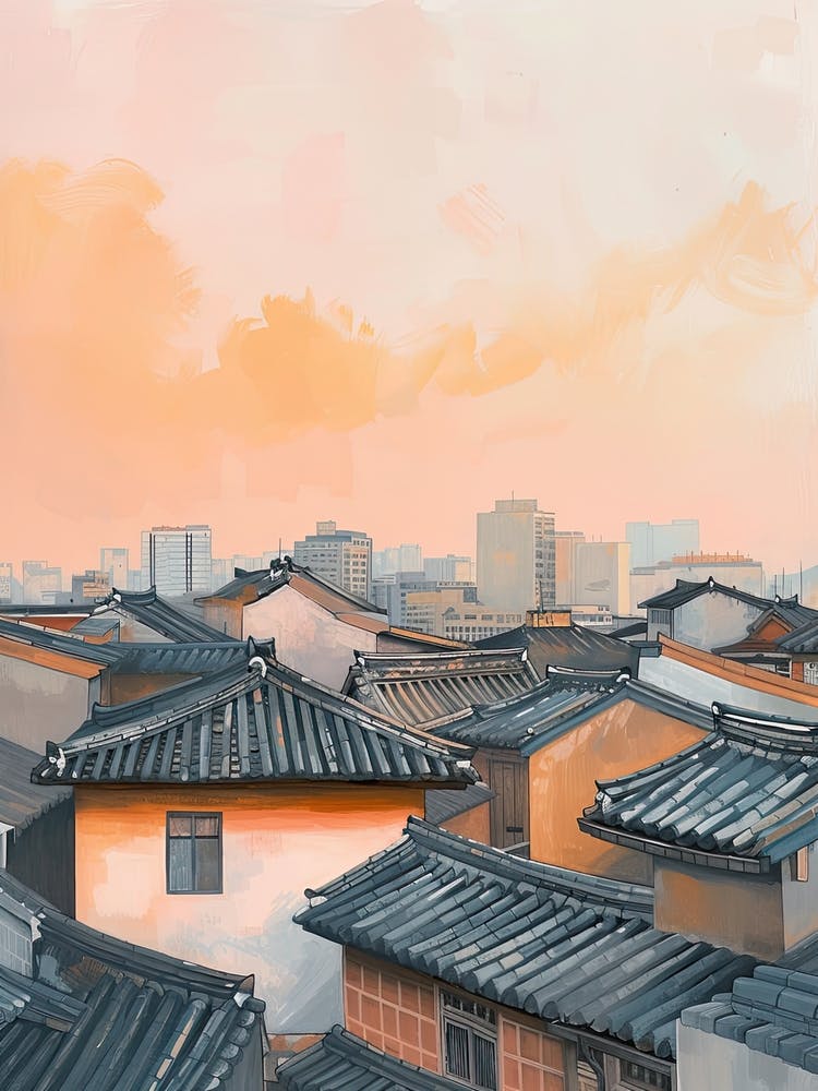Seoul Rooftops Morning Skyline 3