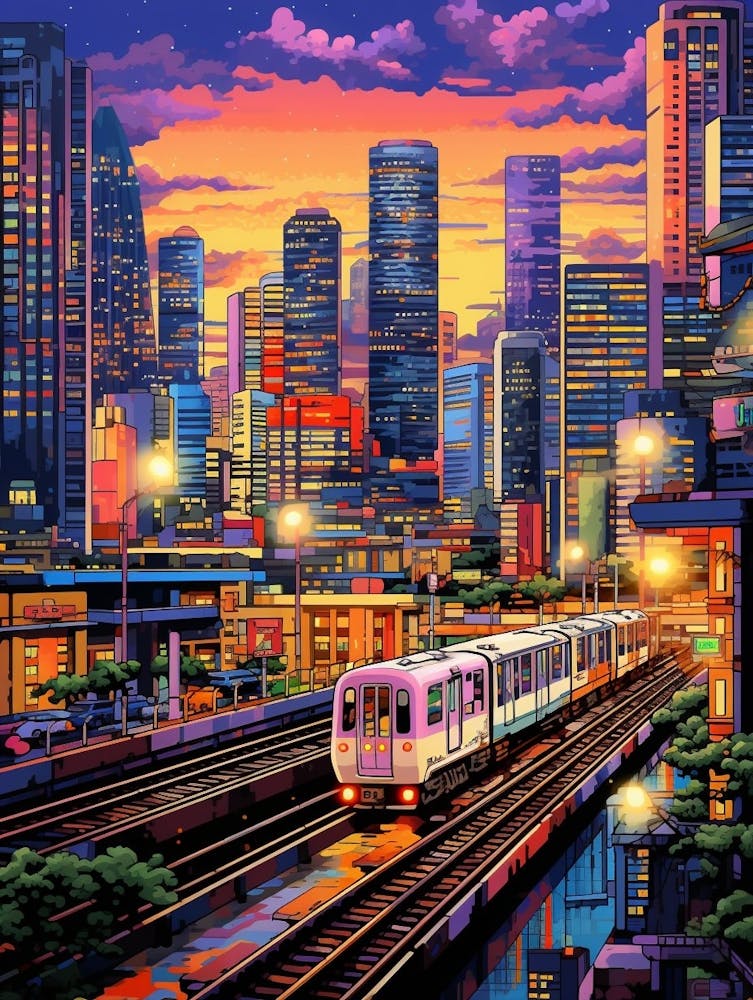 Bangkok Pixel Art 4
