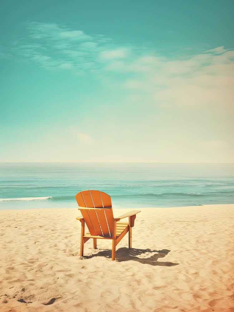 Beach Chair Orange Summer Photography