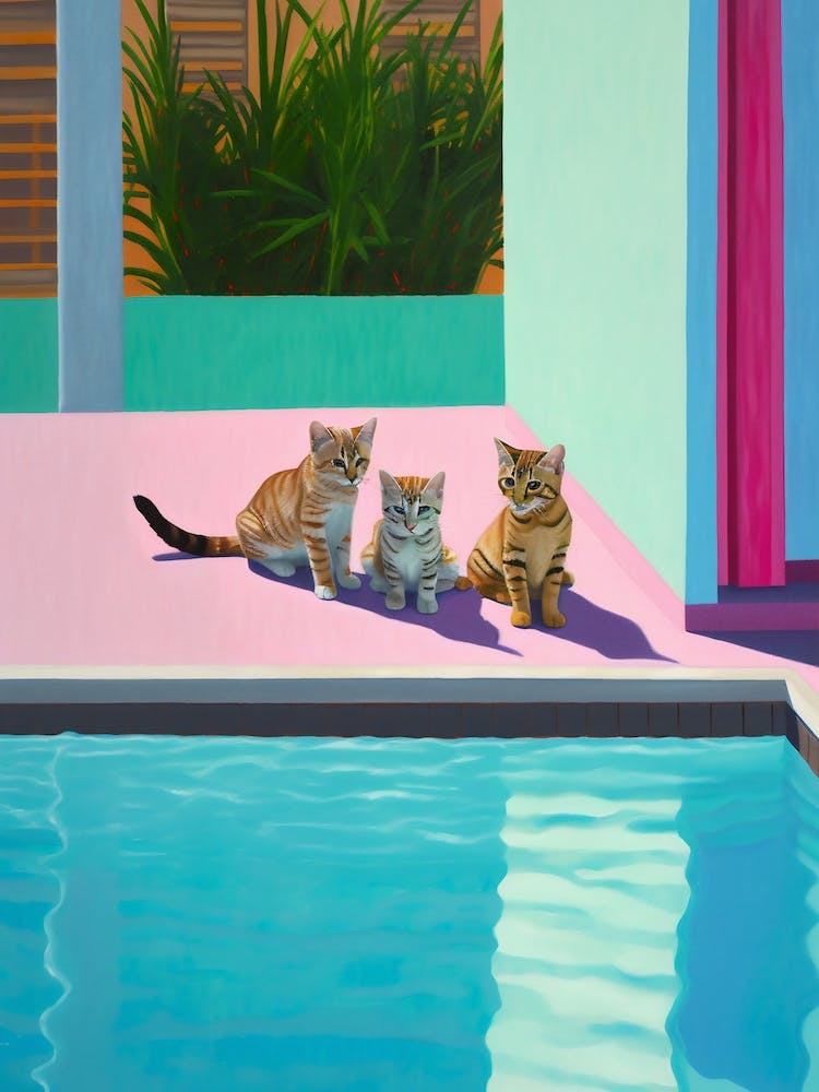 Hockney Inspired Kittens