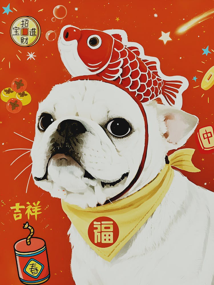 Chinese New Year Wishes from Our Sweet Cream French Bulldog