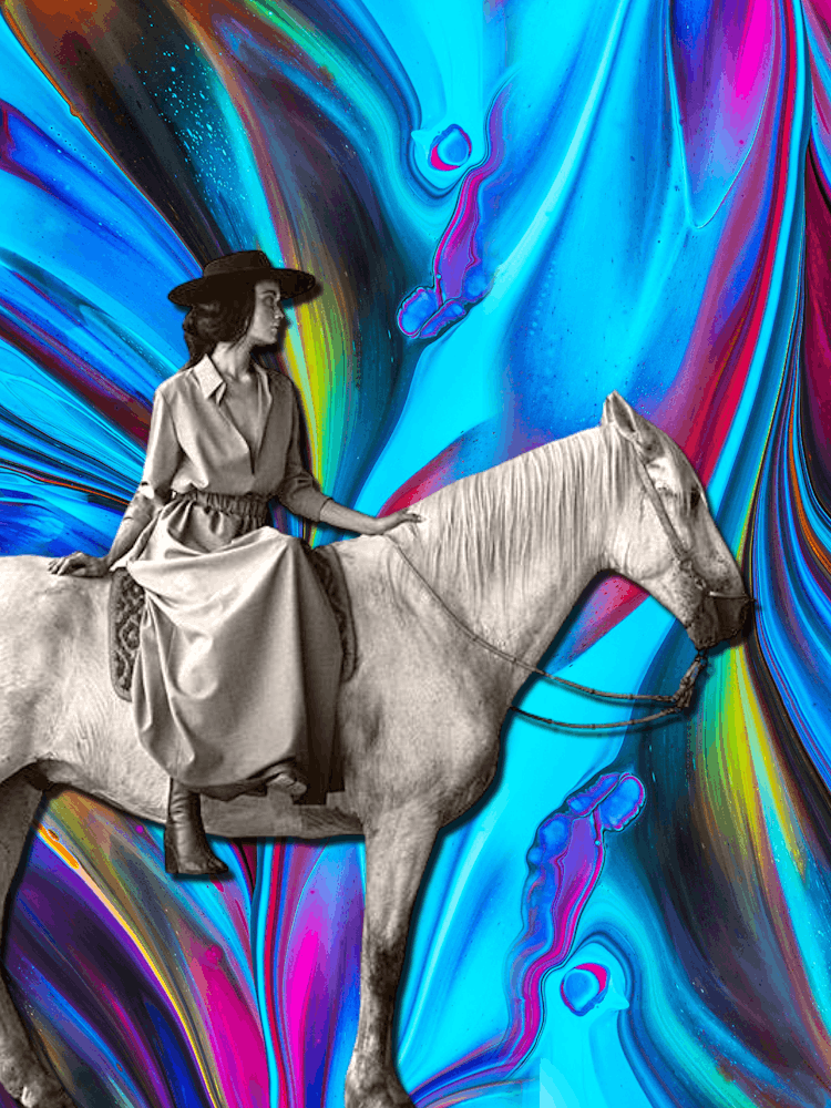 Abstract cowgirl