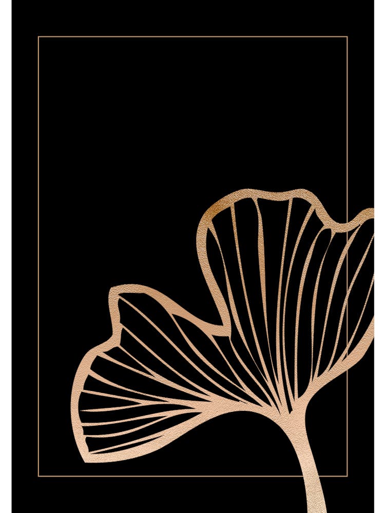 Gold Leaf on Black 1