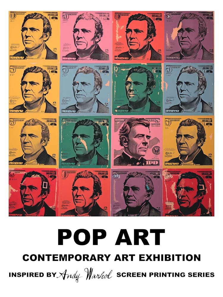 Poster Dollar Bills Pop Art 1