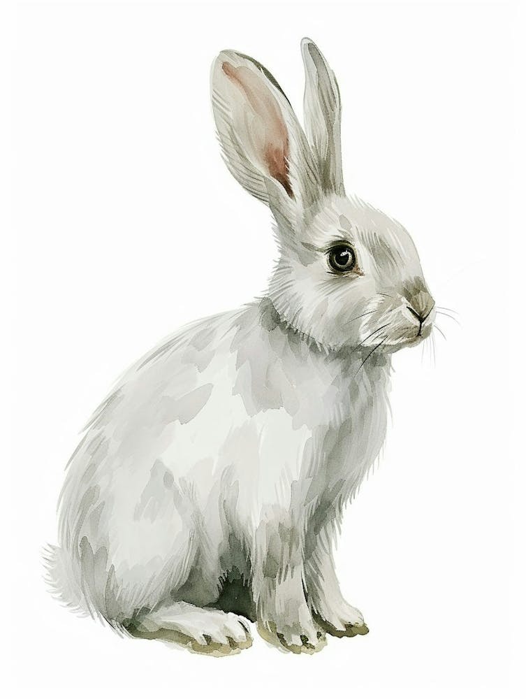 English Silver Rabbit Kids Illustration 3
