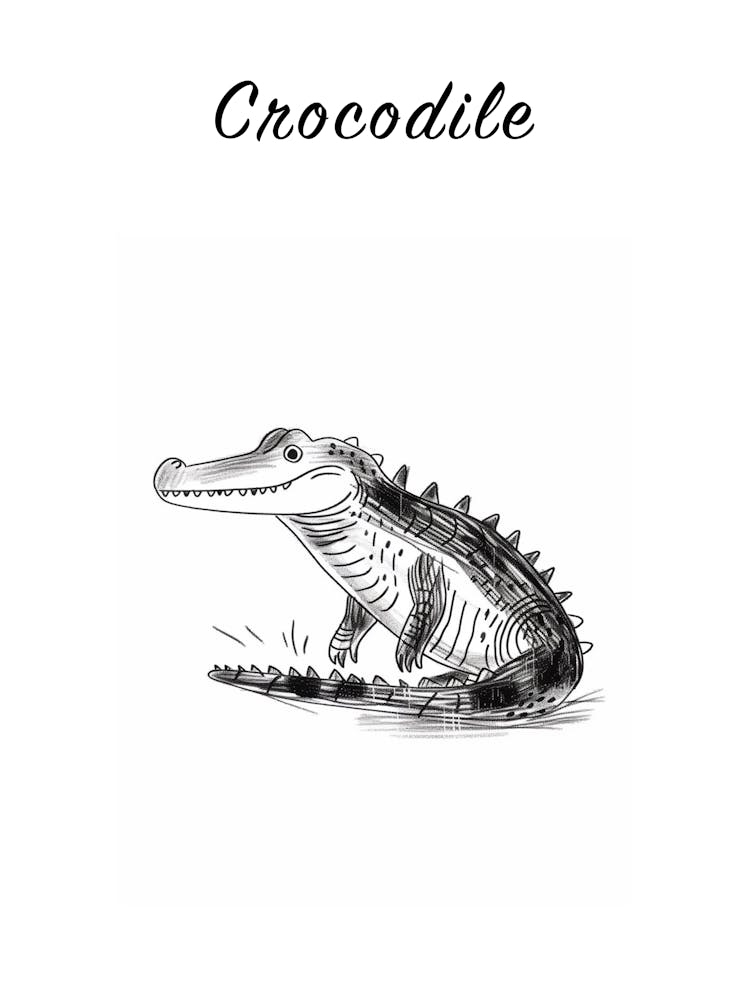 B&W Krokodil Poster