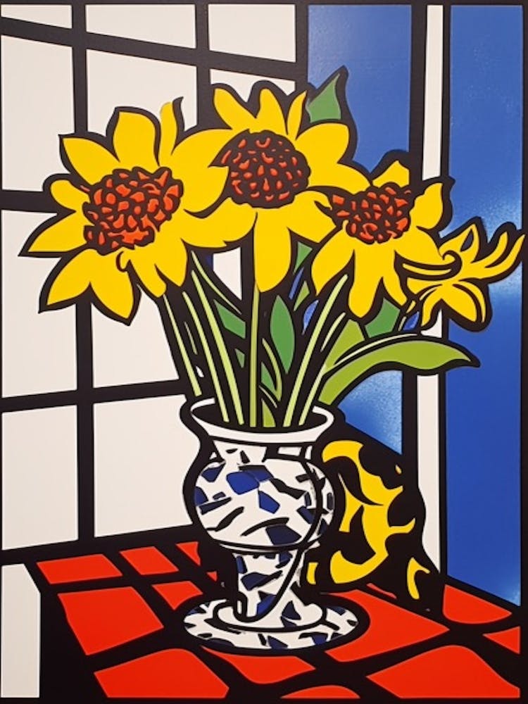 Marigold Flower Still Life  2 Pop Art Style