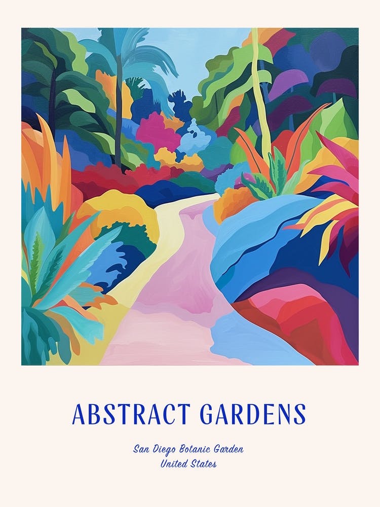 Colourful Gardens San Diego Botanic Garden Usa 3 Blue Poster