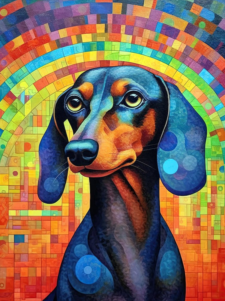 Dachshund abstract dog print