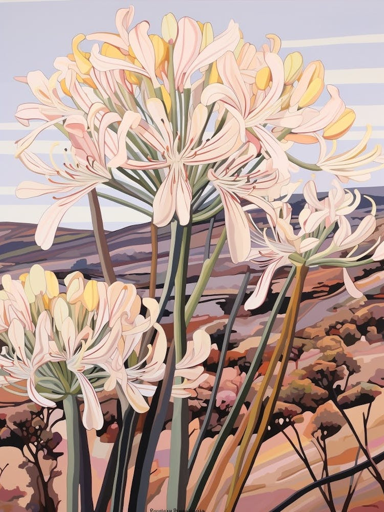 Agapanthus 3 Flower Painting