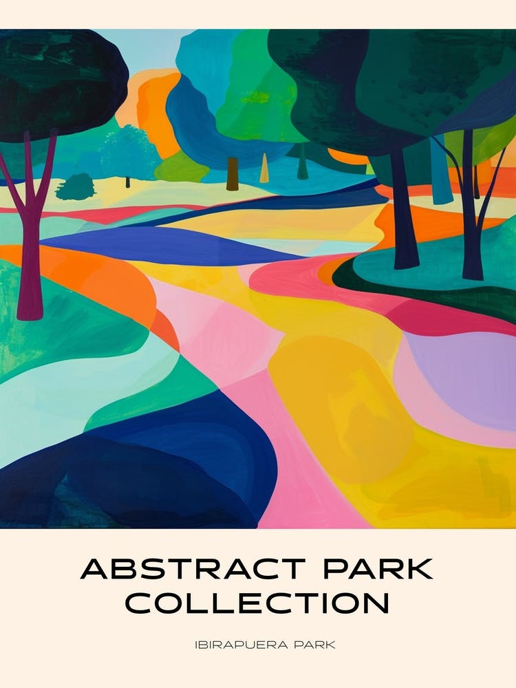 Abstract Park Collection Poster Ibirapuera Park Sao Paulo 4