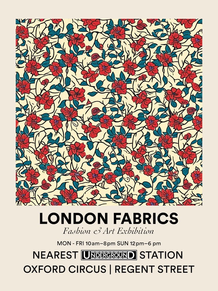 Poster Fern Frost Bloom London Fabrics Floral Pattern 2