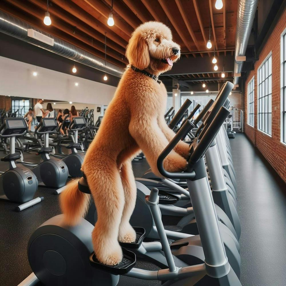Dog On Exercise Bike