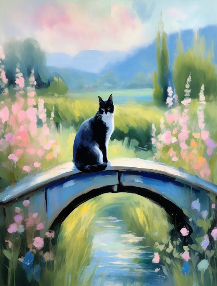 monet Cat On Bridge 1