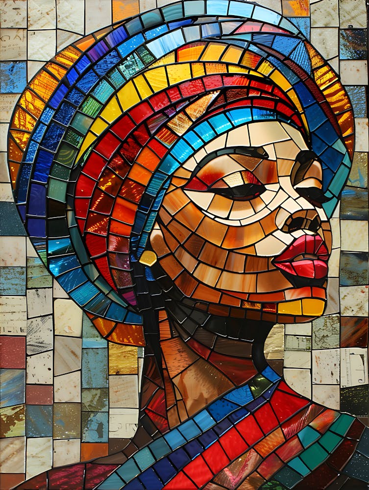 African Woman Stained Glass 2
