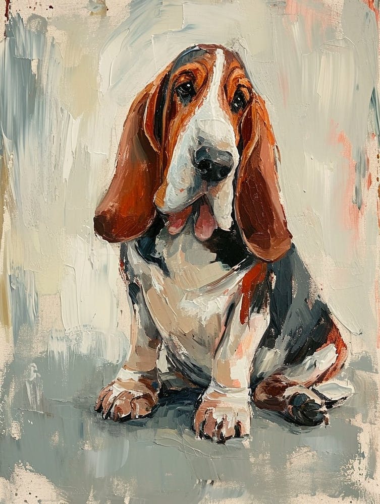 Basset Hound Acrylic Painting 2