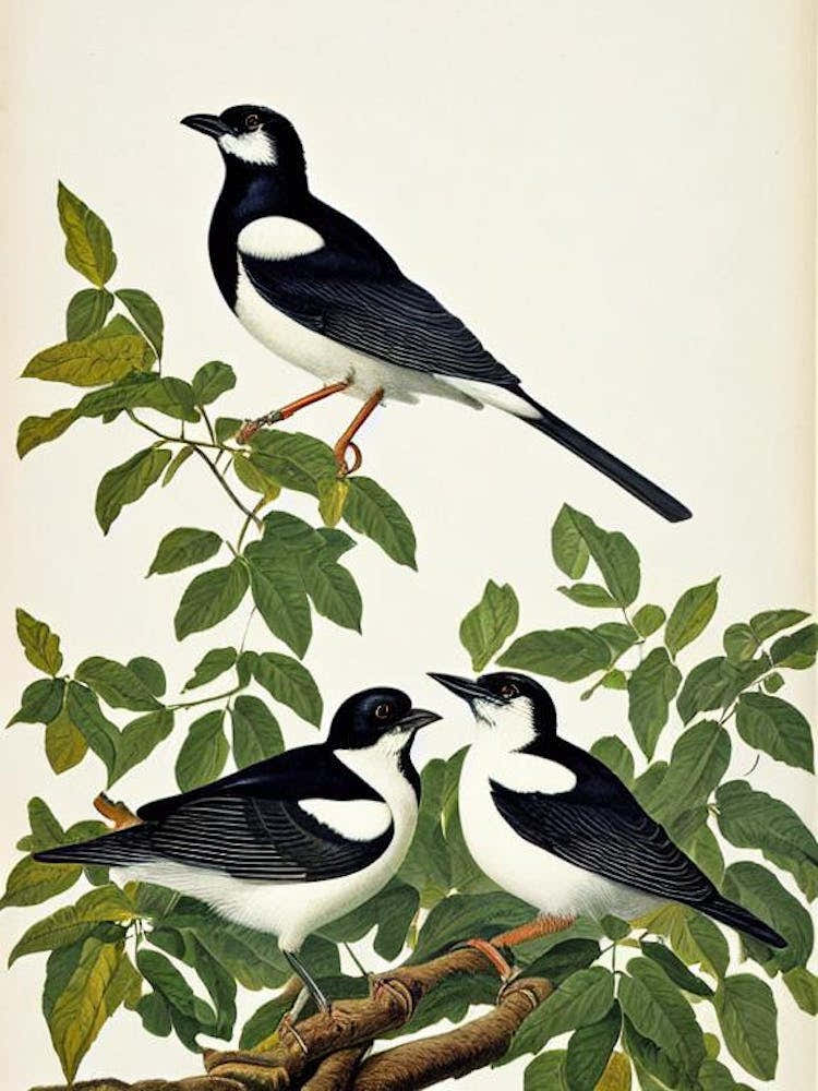 Magpie James Audubon Vintage Style Bird