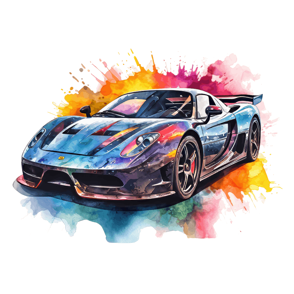 Aquarell Elegante Supersportwagen 14