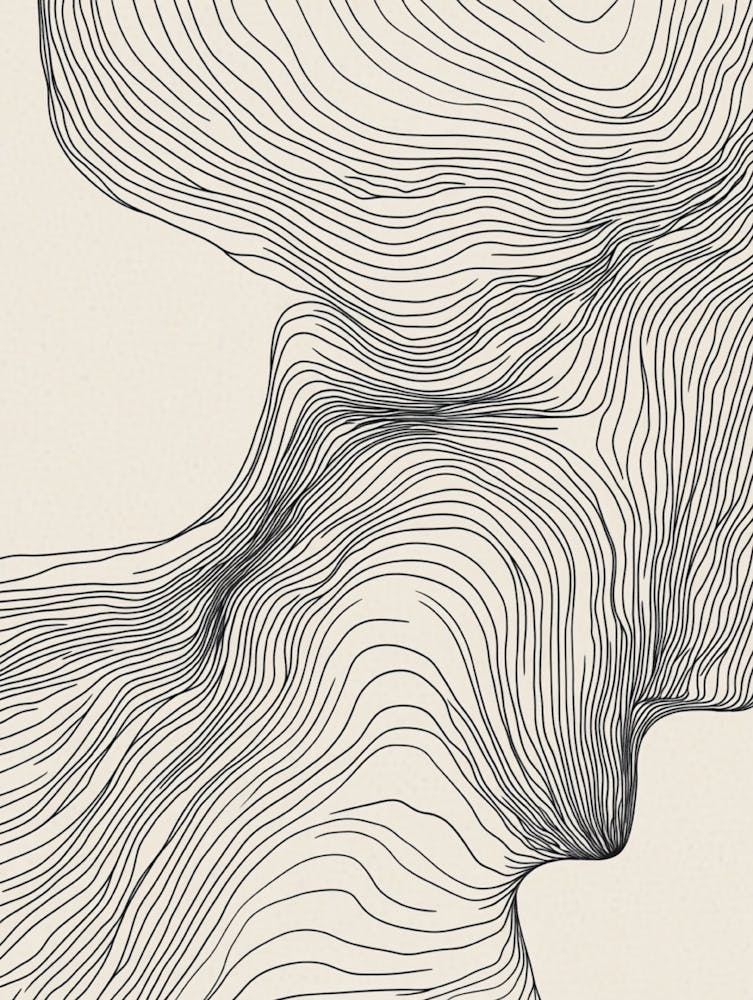 Abstract Drawing Of A Woman'S Face