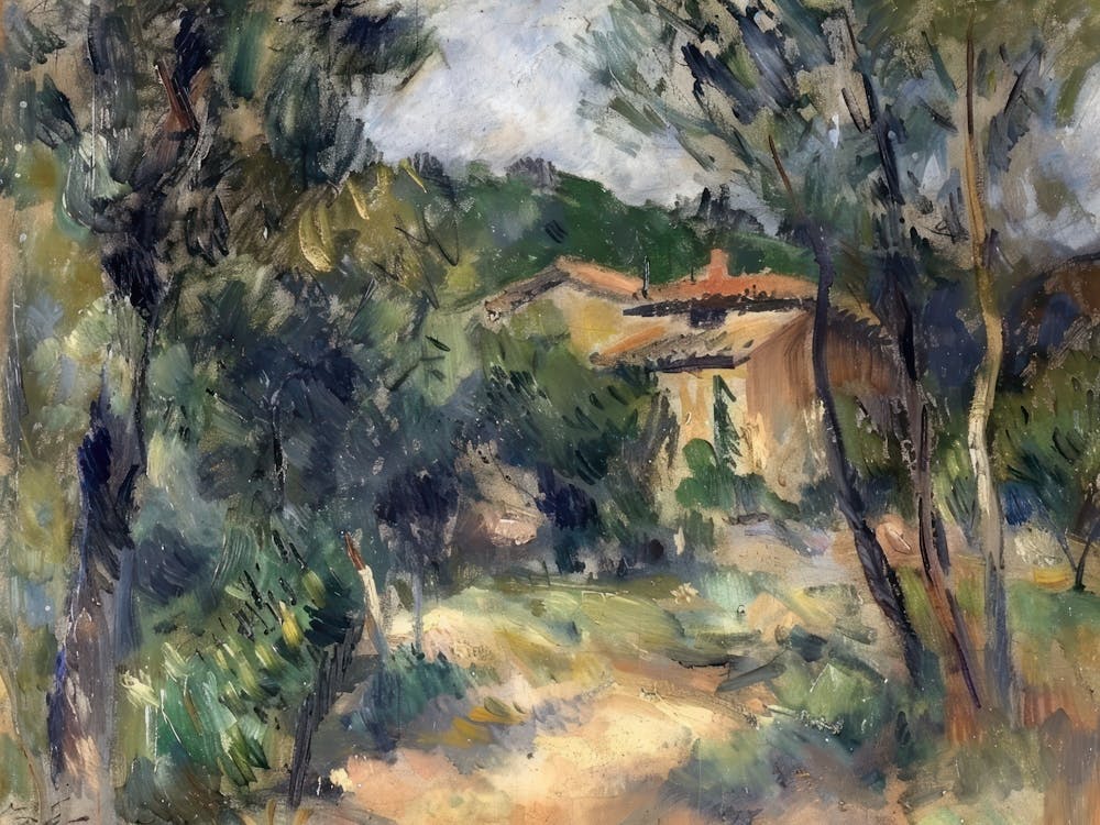 Countryside Reverie Painting Inspired By Paul Cezanne