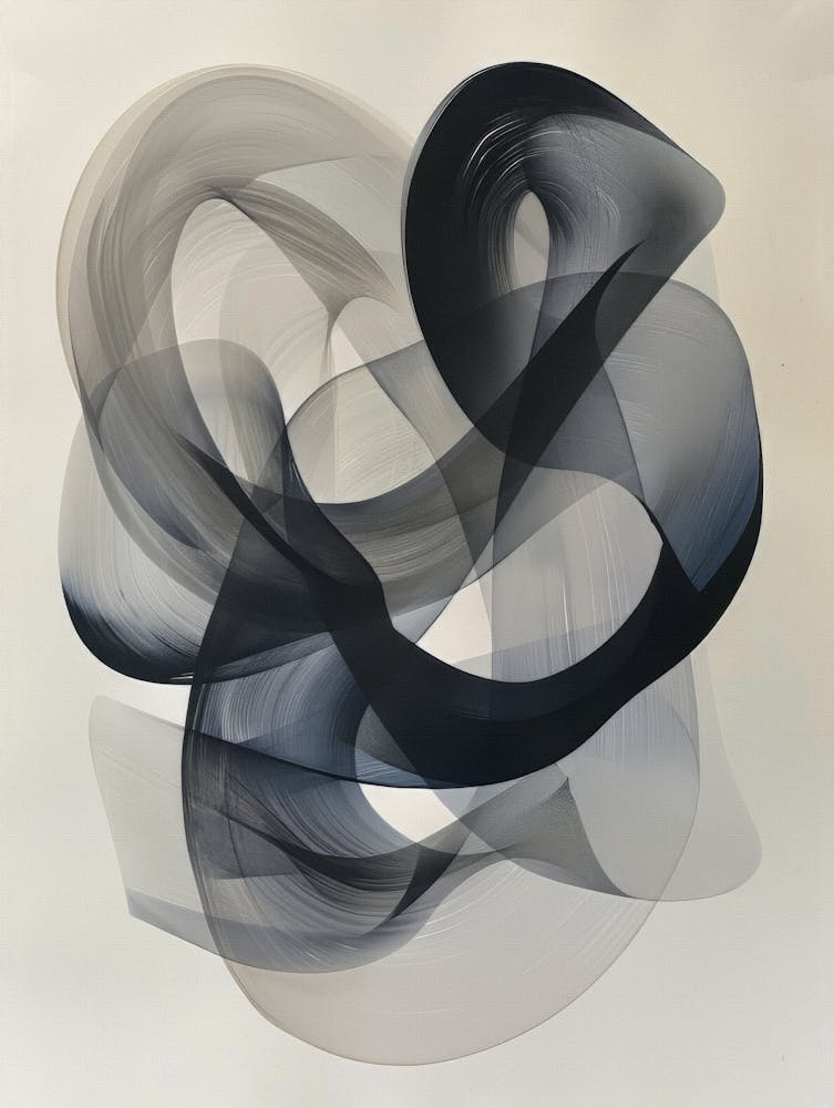 Abstract Black And White Painting