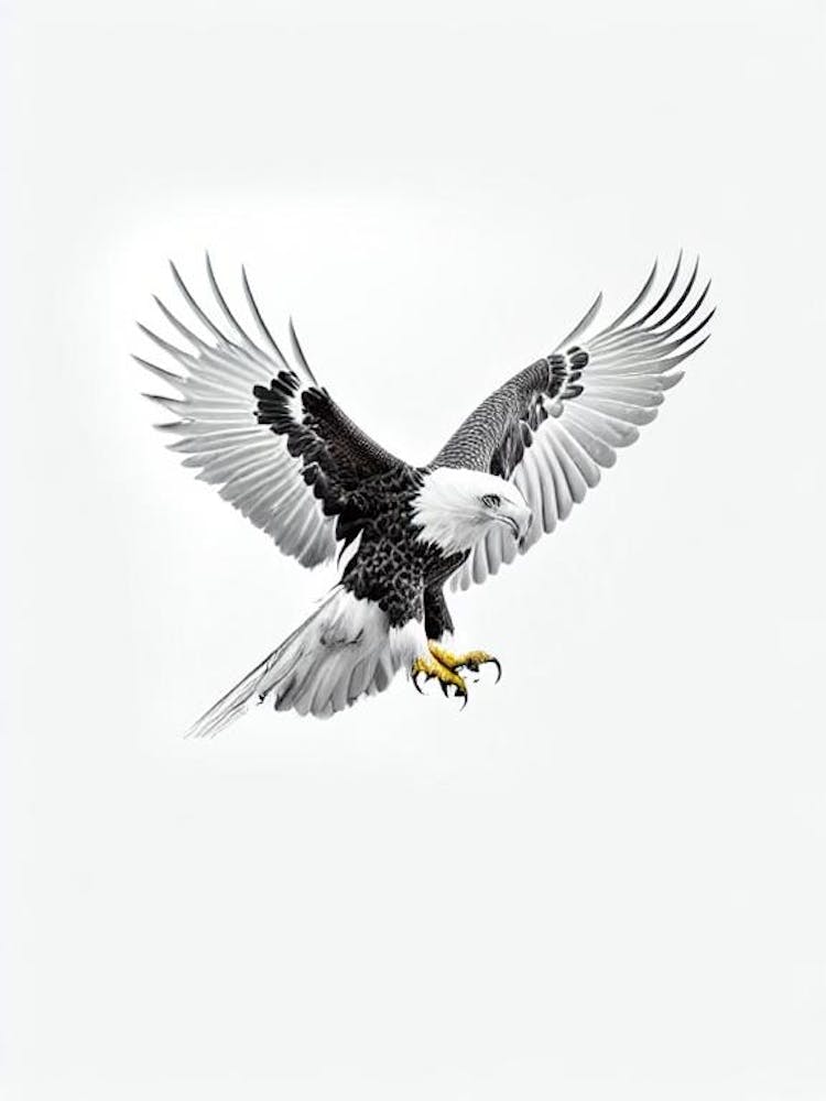 Eagle B&W Pencil Drawing 1 Bird