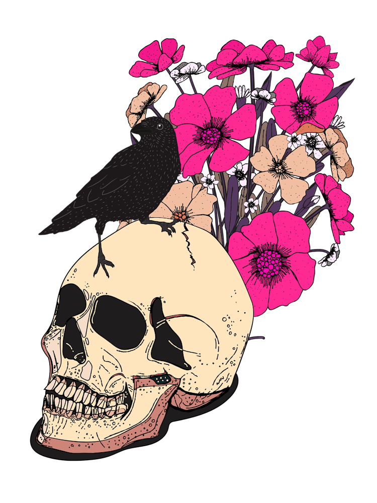 Skull With Flowers 2