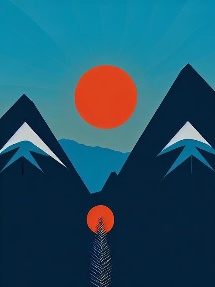 Sun Valley, Usa Modern Illustration Skiing Poster