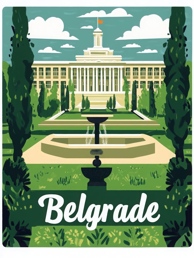 Aihrgdesign A Mid Century Modern Travel Poster For Belgrade 3