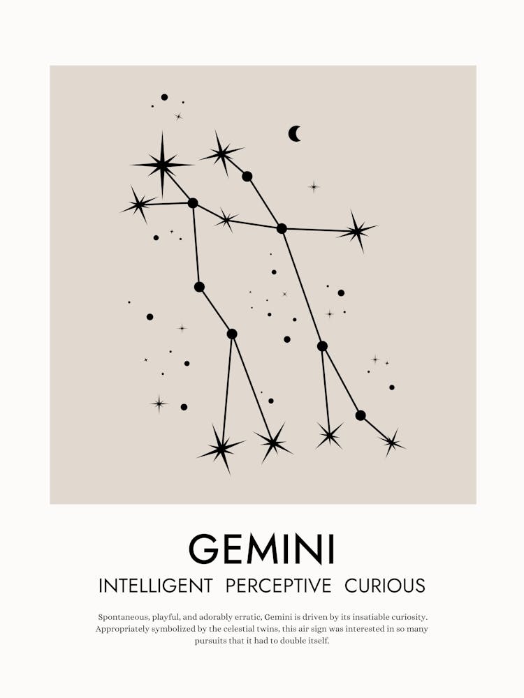 Gemini Zodiac Print