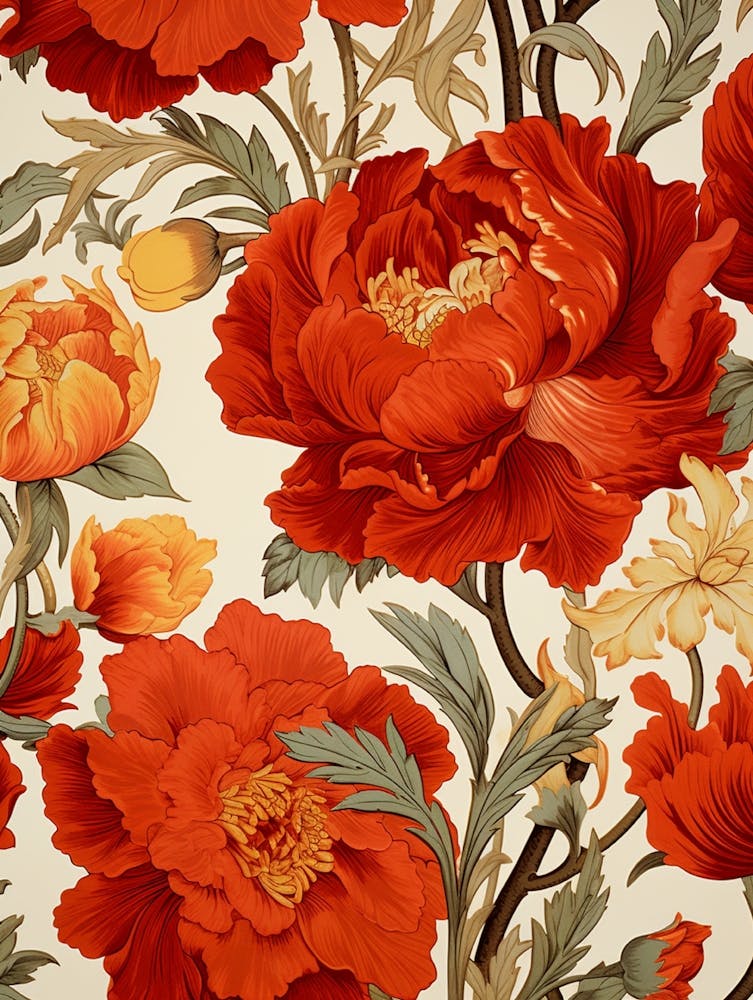 Red Peony Flower