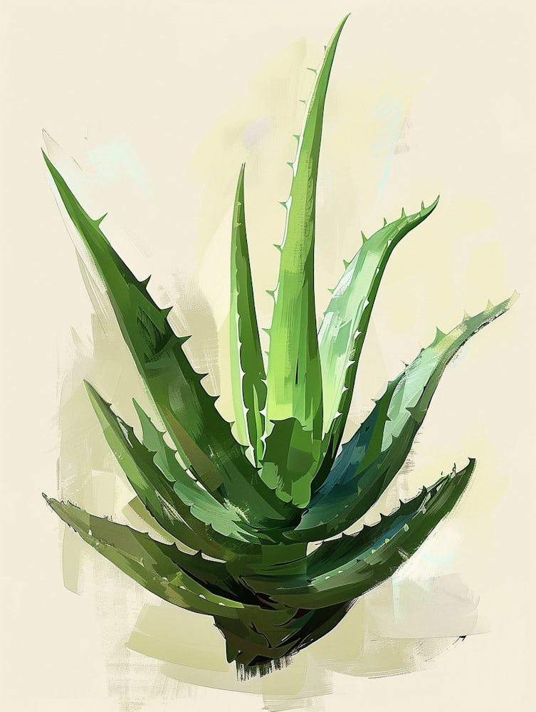 Aloe Vera Plant Minimalist Illustration 5