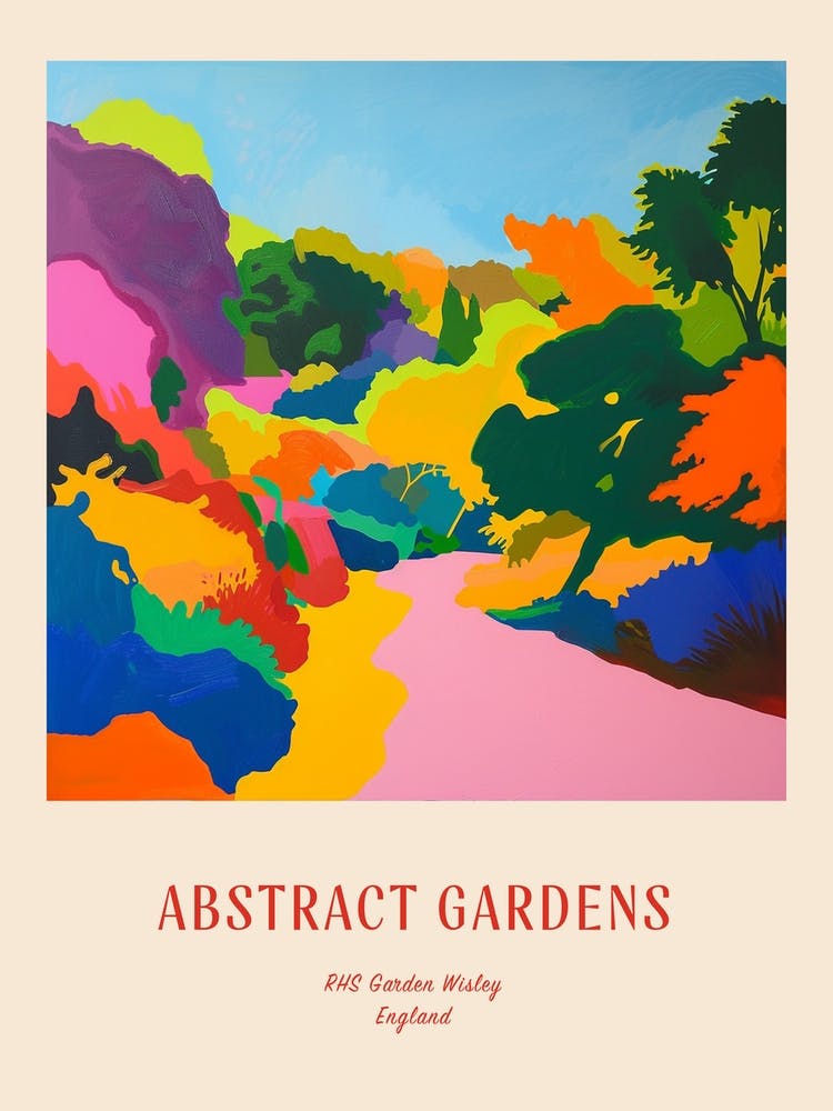 Colourful Gardens Rhs Garden Wisley United Kingdom 4 Red Poster