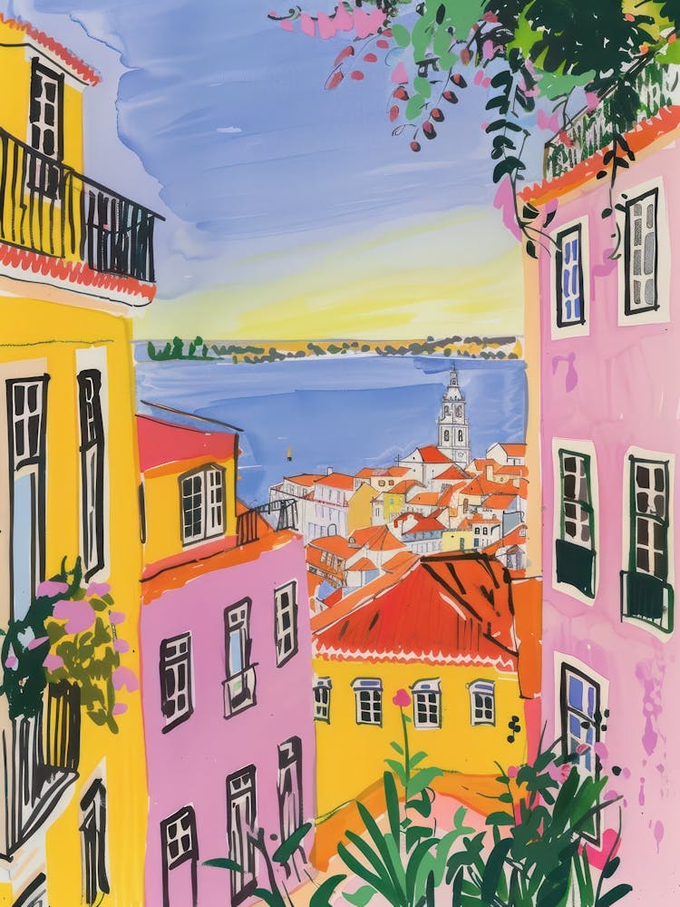 Travel Poster Happy Places Lisbon 3