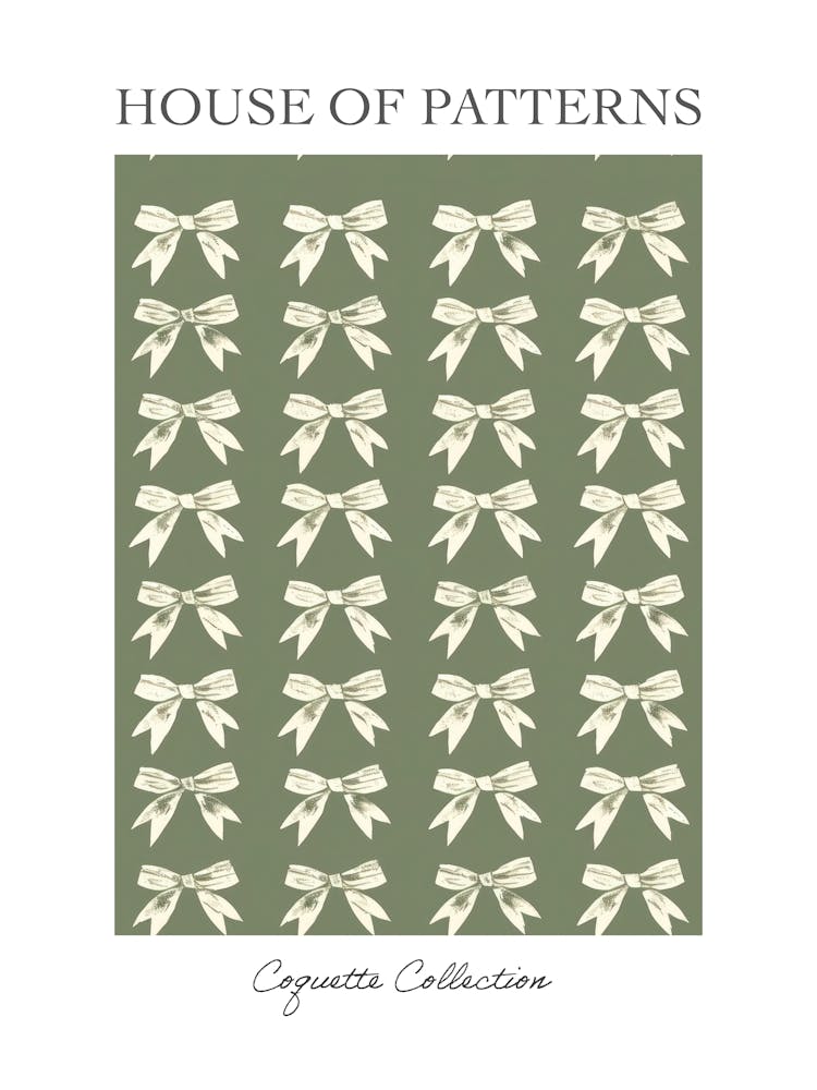 Sage Bows 1 Pattern Poster