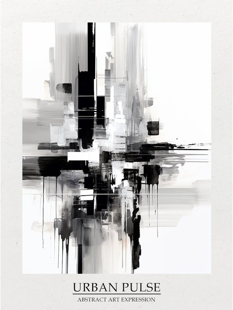 Urban Pulse Abstract Black And White 6 Poster