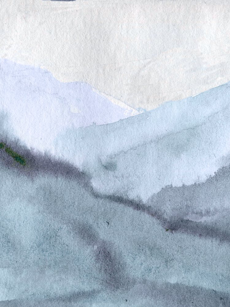 Watercolor Of Mountains 14