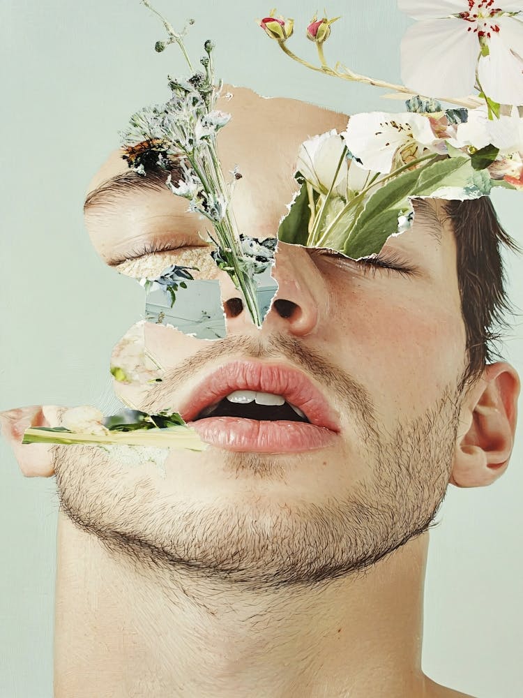 Blumen im Gesicht