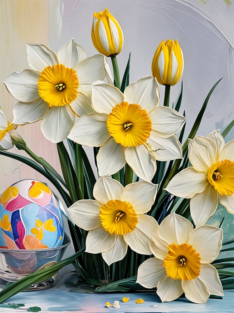 Daffodils And Easter Eggs no4