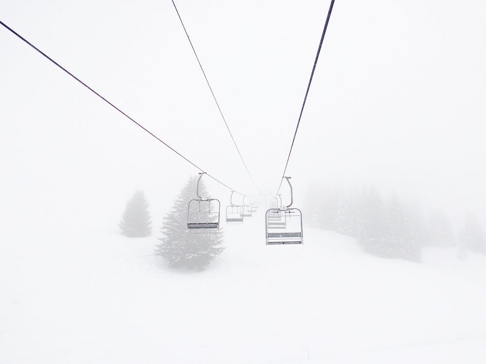 Snow Storm Ski Lift