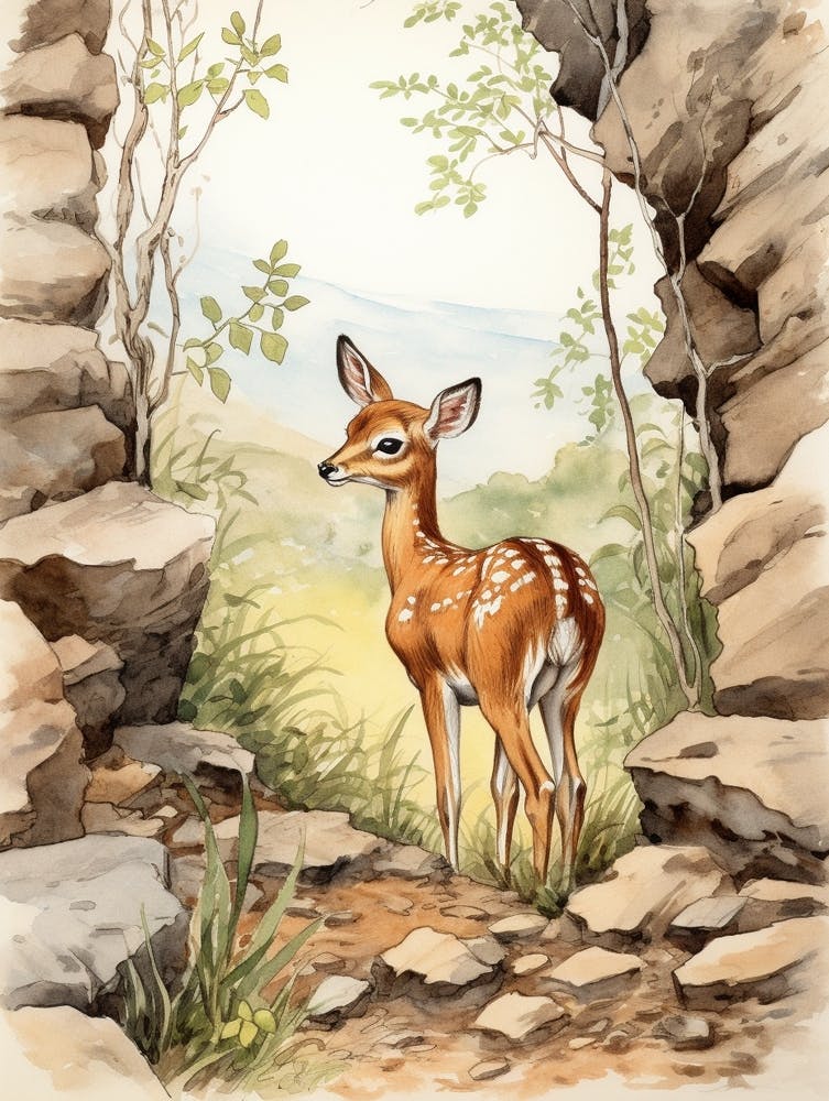 Storybook Animal Watercolour Antelope 2