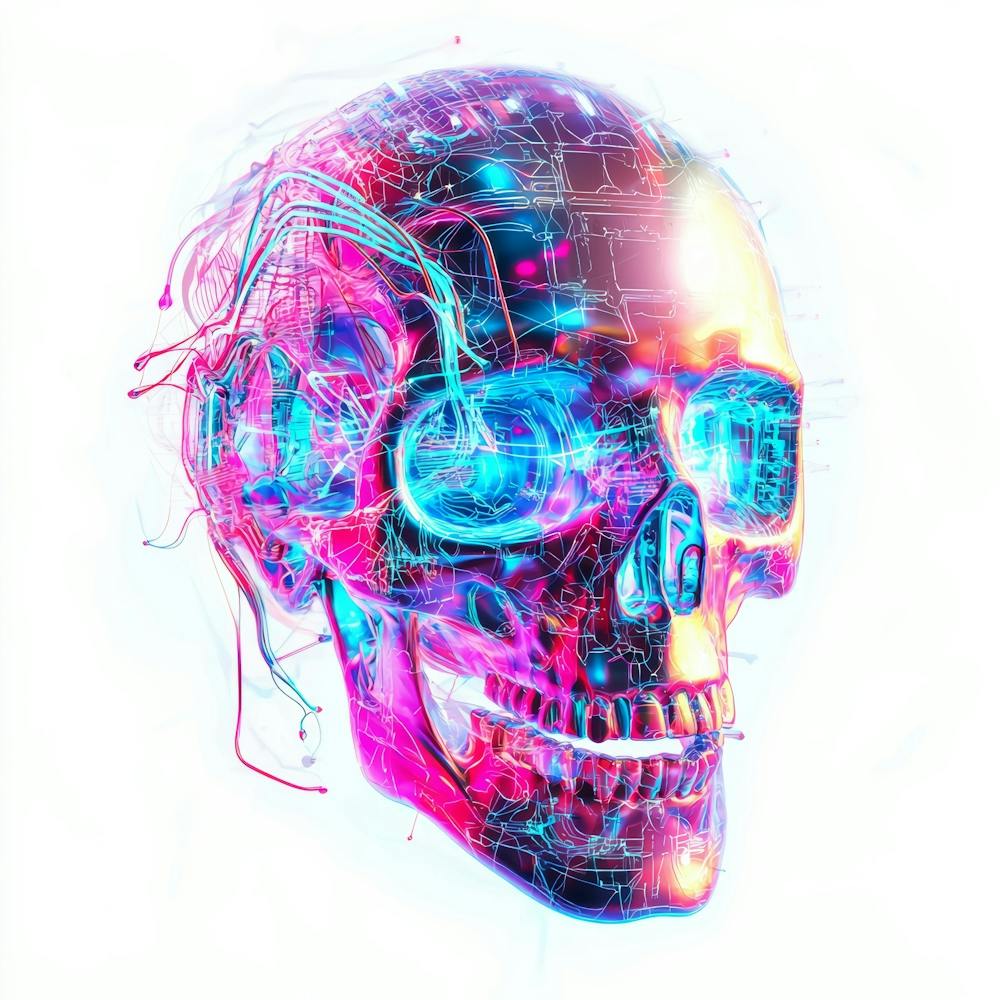 Skull With Wires